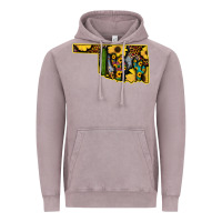 Vintage Zinc Western Oklahoma Map Sunflower Pattern Vintage Hoodie - Bettercallsaul