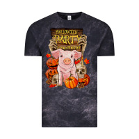 Cloud Black halloween party pig Vintage Tee - RanaPortraitStore