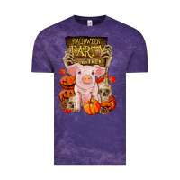 Cloud Purple halloween party pig Vintage Tee - RanaPortraitStore