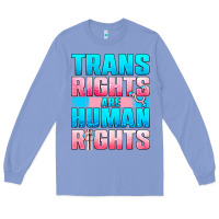 Colony Blue Trans rights are human rights Long Sleeve Tee - NancyCooperArtShop
