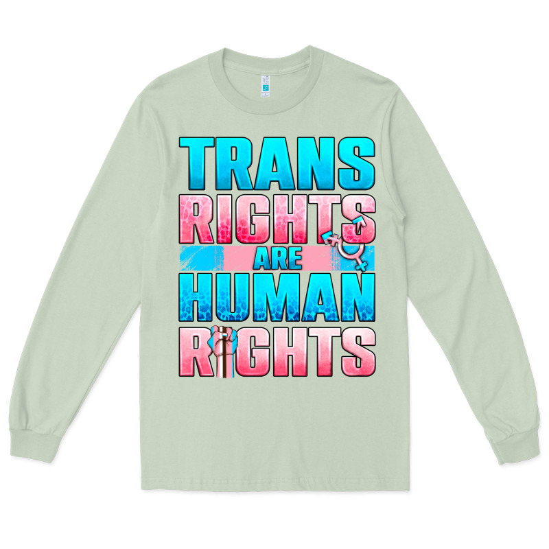 Trans Rights Are Human Rights Long Sleeve Tee by NancyCooperArtShop | Teevron