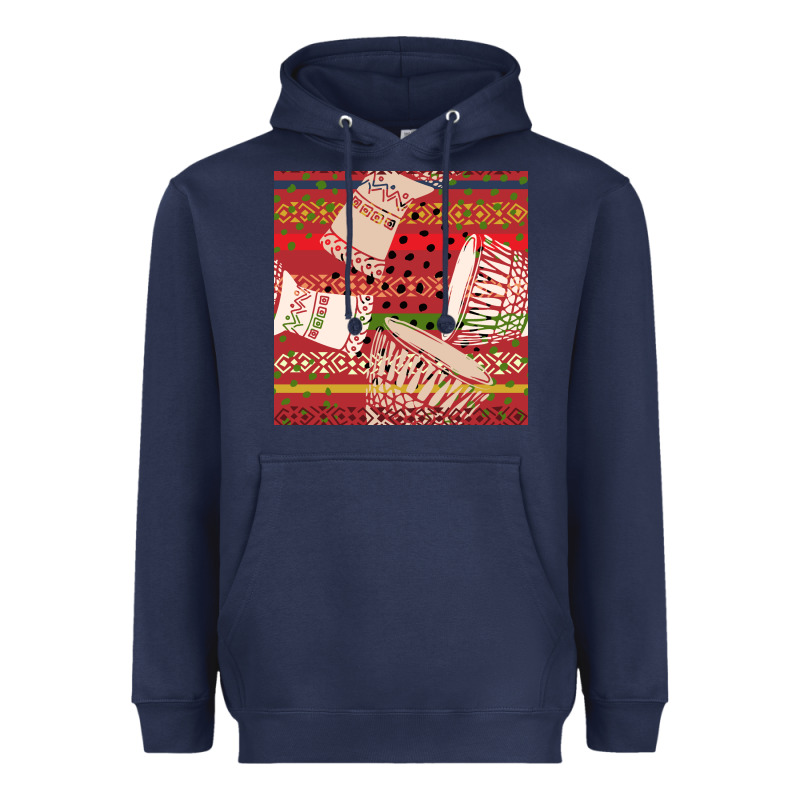 African Drum Colorful Seamless Pattern Heavyweight Hoodie by BundleAndBundleShop | Teevron