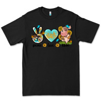 Black peace love cute cow Premium Tee - NancyCooperArtShop