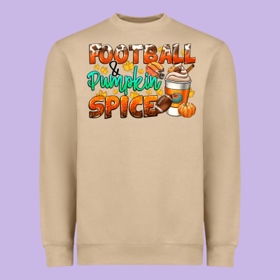 Football Pumpkin Spice Heavyweight Sweatshirt Designed By Cowgirlartshop