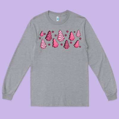 Pink Christmas Cakes Long Sleeve Tee Designed By Jasminsmagicworld