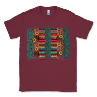 Burgundy sunflower serape brush stroke Classic Tee - Artiststas