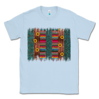 Dusty Blue sunflower serape brush stroke Classic Tee - Artiststas