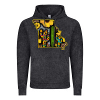 Vintage Black Western Missouri Map Sunflower And Cactus Pattern Vintage Hoodie - Bettercallsaul