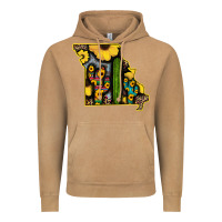 Western Missouri Map Sunflower And Cactus Pattern Vintage Hoodie | Teevron