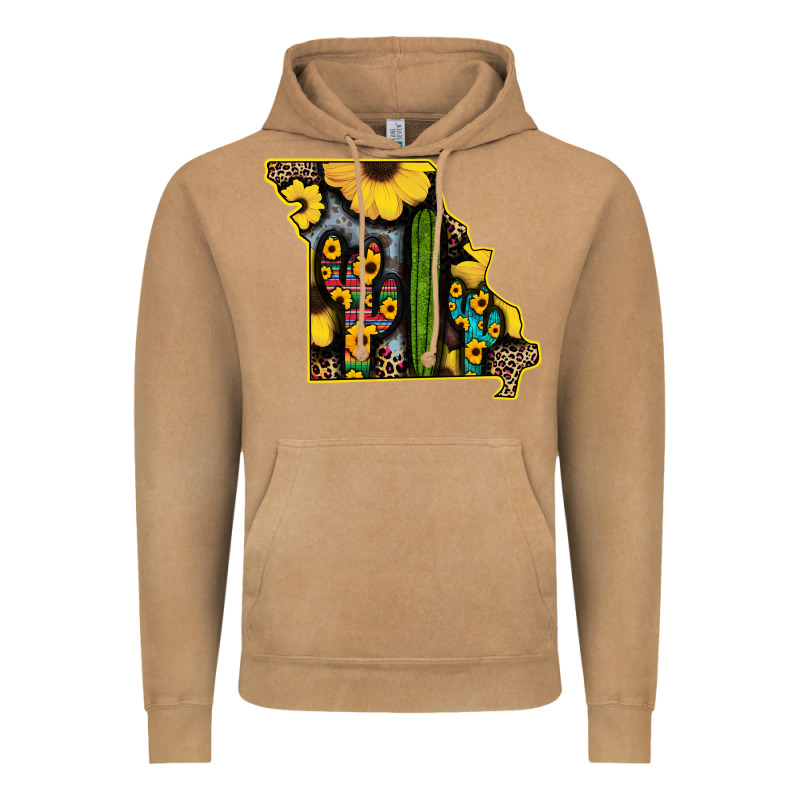 Western Missouri Map Sunflower And Cactus Pattern Vintage Hoodie by Bettercallsaul | Teevron