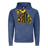 Vintage Denim Western Missouri Map Sunflower And Cactus Pattern Vintage Hoodie - Bettercallsaul