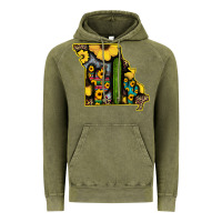 Vintage Olive Western Missouri Map Sunflower And Cactus Pattern Vintage Hoodie - Bettercallsaul