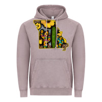 Vintage Zinc Western Missouri Map Sunflower And Cactus Pattern Vintage Hoodie - Bettercallsaul
