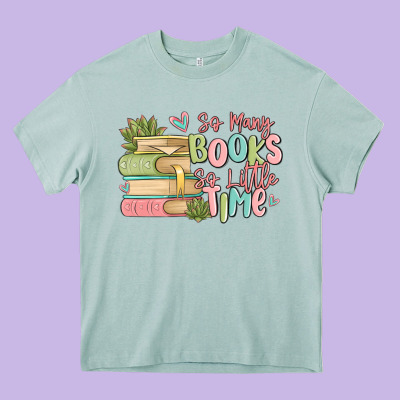 So Many Books So Little Time Heavy Core Tee Designed By Maliassmallbusiness