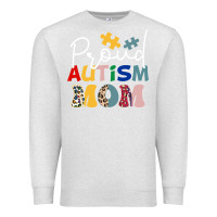 Oatmeal Heather Proud Autism Mom Leopard Pattern Design Autism Awa Premium Sweatshirt - CowhideDigitalArt