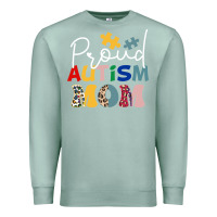 Seafoam Proud Autism Mom Leopard Pattern Design Autism Awa Premium Sweatshirt - CowhideDigitalArt