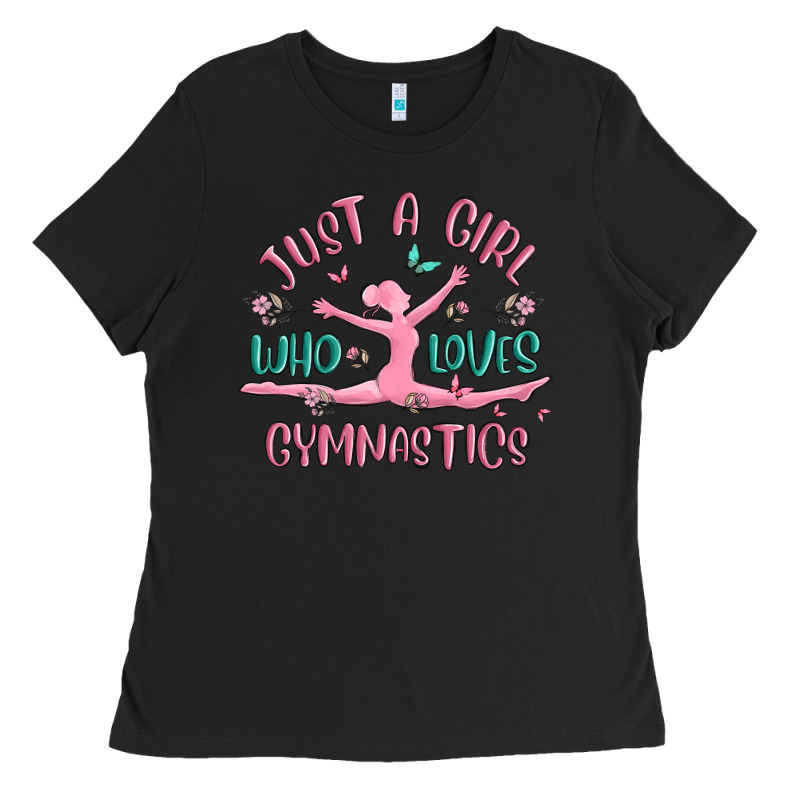 Just A Girl Who Loves Gymnastics Ladies Tee by MaliasSmallBusiness | Teevron