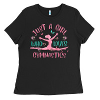 Black just a girl who loves gymnastics Ladies Tee - MaliasSmallBusiness