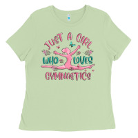 Matcha just a girl who loves gymnastics Ladies Tee - MaliasSmallBusiness