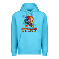 Ocean Blue Neurodiversity is beautiful Premium Hoodie - FaDigitalArtStudio