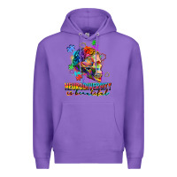 Purple Neurodiversity is beautiful Premium Hoodie - FaDigitalArtStudio
