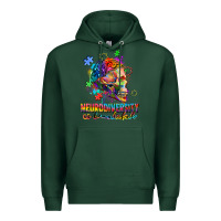 Sports Green Neurodiversity is beautiful Premium Hoodie - FaDigitalArtStudio