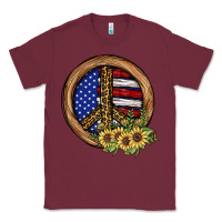 Burgundy Peace Sign Classic Tee - JahusDesignShop