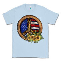 Dusty Blue Peace Sign Classic Tee - JahusDesignShop