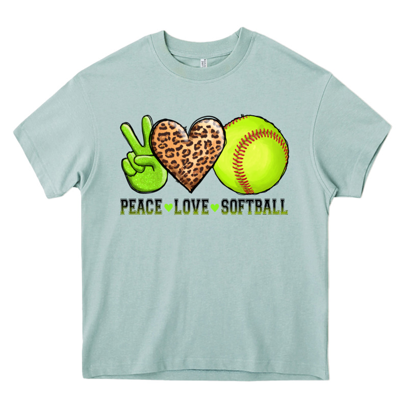 Peace Love Softball Heavy Core Tee by AdoDesignShop | Teevron