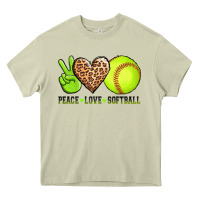 Mossy peace love softball Heavy Core Tee - AdoDesignShop