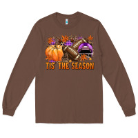 Chestnut Tis' the season Football purple helmet Long Sleeve Tee - NancyCooperArtShop