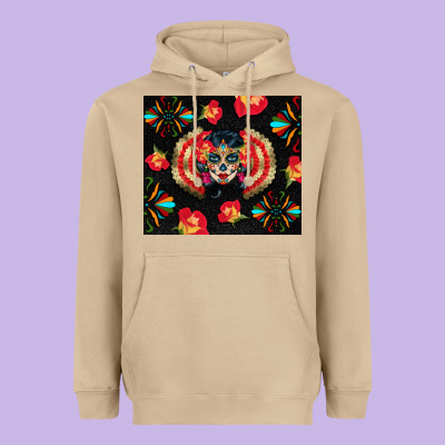 Sugar Skull Tumbler Heavyweight Hoodie Designed By Bundleandbundleshop