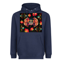 Navy sugar skull tumbler Heavyweight Hoodie - BundleAndBundleShop