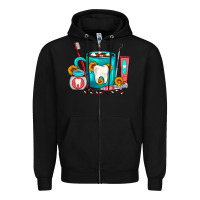 Black Dentist Coffee Zipper Hoodie - FaDigitalArtStudio