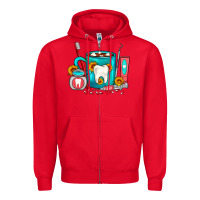Red Dentist Coffee Zipper Hoodie - FaDigitalArtStudio