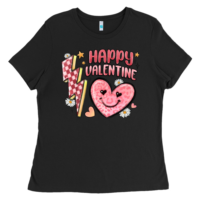 Happy Valentine Heart Ladies Tee by MaliasSmallBusiness | Teevron