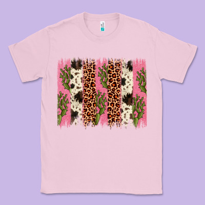 Cactus Leopard Cowhide Brush Stroke Classic Tee Designed By Artiststas