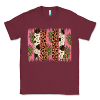 Burgundy cactus leopard cowhide brush stroke Classic Tee - Artiststas