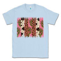 Dusty Blue cactus leopard cowhide brush stroke Classic Tee - Artiststas