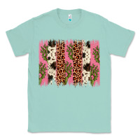 Seafoam cactus leopard cowhide brush stroke Classic Tee - Artiststas