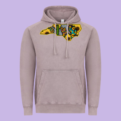 Western North Carolina Map Sunflower Vintage Hoodie Designed By Bettercallsaul