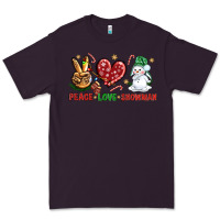 Plum peace love snowman Premium Tee - NancyCooperArtShop