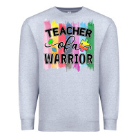 Heather Grey Teacher of a warrior Premium Sweatshirt - CowhideDigitalArt