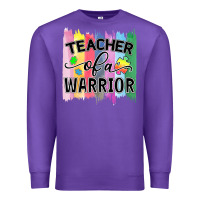 Purple Teacher of a warrior Premium Sweatshirt - CowhideDigitalArt