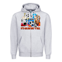 Heather Grey It's Game Day Y'all Soccer Coffee Cups Zipper Hoodie - FaDigitalArtStudio
