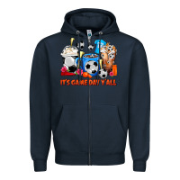 Navy It's Game Day Y'all Soccer Coffee Cups Zipper Hoodie - FaDigitalArtStudio