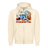 Sandshell It's Game Day Y'all Soccer Coffee Cups Zipper Hoodie - FaDigitalArtStudio