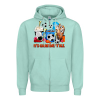 Seafoam It's Game Day Y'all Soccer Coffee Cups Zipper Hoodie - FaDigitalArtStudio