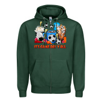 Sports Green It's Game Day Y'all Soccer Coffee Cups Zipper Hoodie - FaDigitalArtStudio