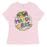 Bubblegum Pink mardi gras Ladies Tee - MaliasSmallBusiness